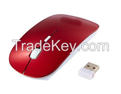 2.4G Ergonomic Slim Nano Cordless Mouse Plug and Play for Mac/Laptop / Notebook / Desktop, 3 Buttons