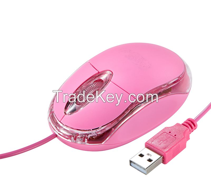 Mini Optical Wired Mouse PC Computer LED Light Mouse