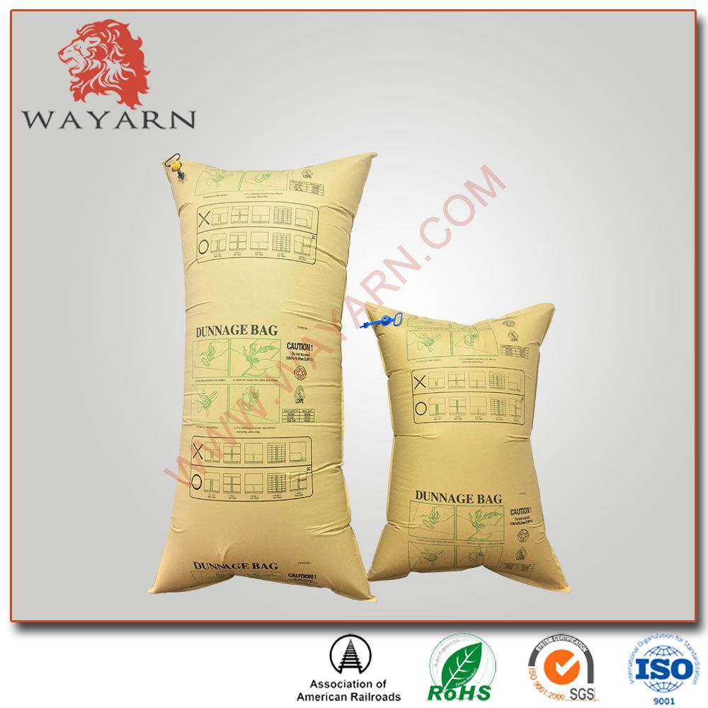 Container kraft paper dunnage air bag with fast filling valve