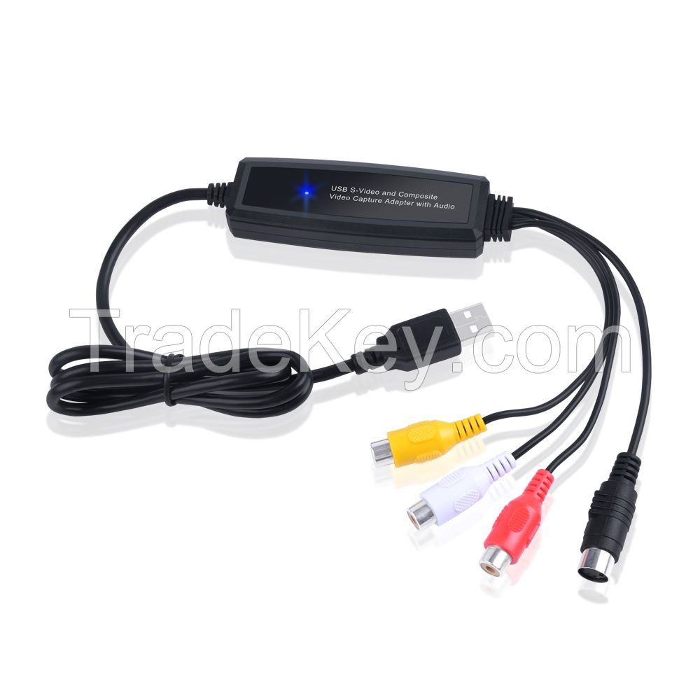 USB S-Video and Composite Video Capture Device Cable with Audio