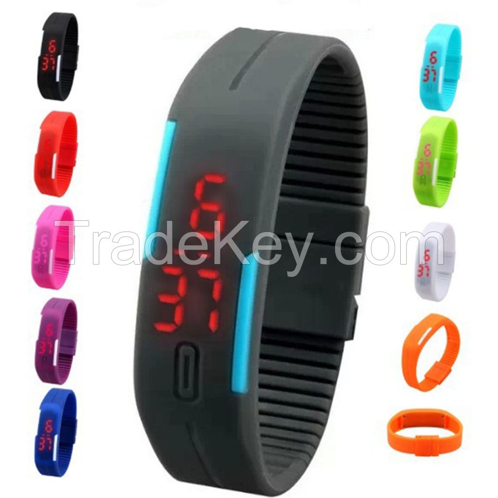 china led silicone digital watch women fashion boys watches top girl wrist watch gift sport watch for men