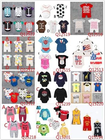 39 Styles Spring Autumn Baby Bodysuits Rompers Babies Cotton Long Sleeve Printed Onesies Jumpsuits Infants Toddlers Rompers 0-3 Years Old