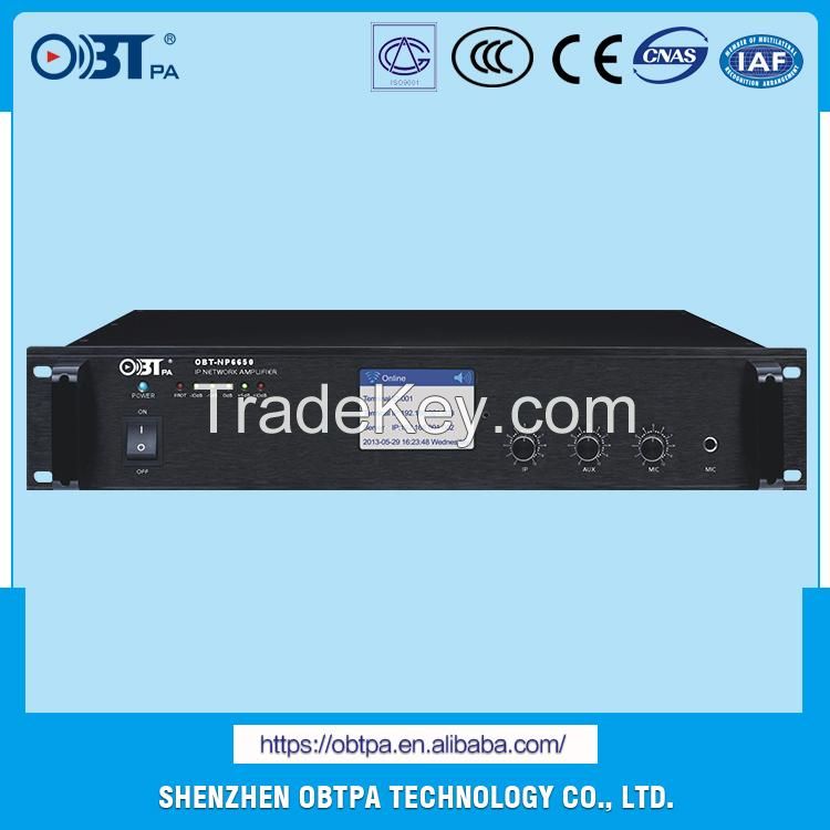 OBT-NP6650 Supply Professional Amplifier Dsp Digital Power Amplifier TCP/IP, UDP, DHCP Digital IP Network Voltage Amplifier