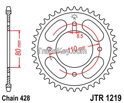 Motorcycle Rear Sprocket, Gear And Chain