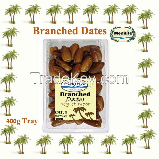 Dates Deglet Noor Branched Dates Tray 400g