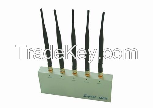 Mobile Phone Jammer with Remote Control and 5 Antenna