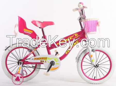 cheap kids bicycle 16 inch girls bike gift  with basket and baby seat back