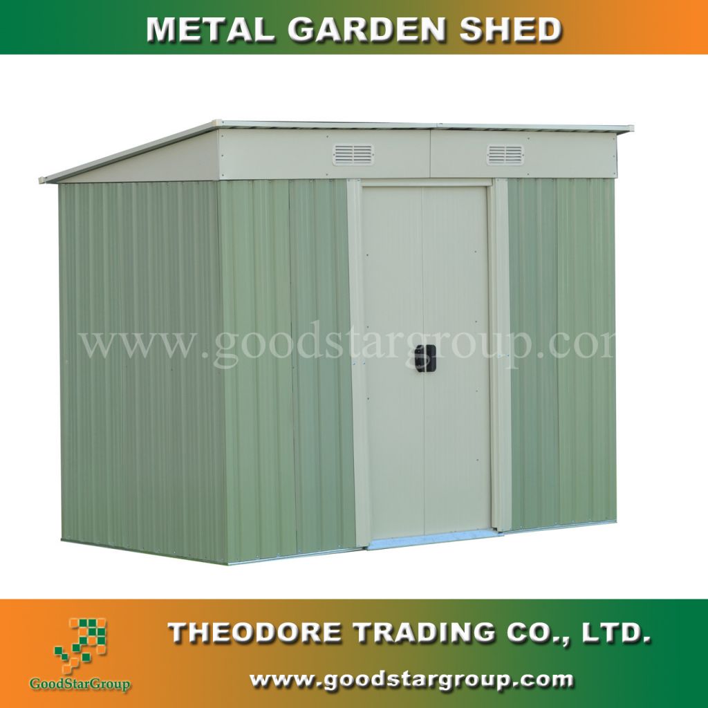 Good Star Group Metal Garden Shed Pent Roof 4x6ft outdoor backyard storage shed kits a-frame roof shed gable shed portable steel building