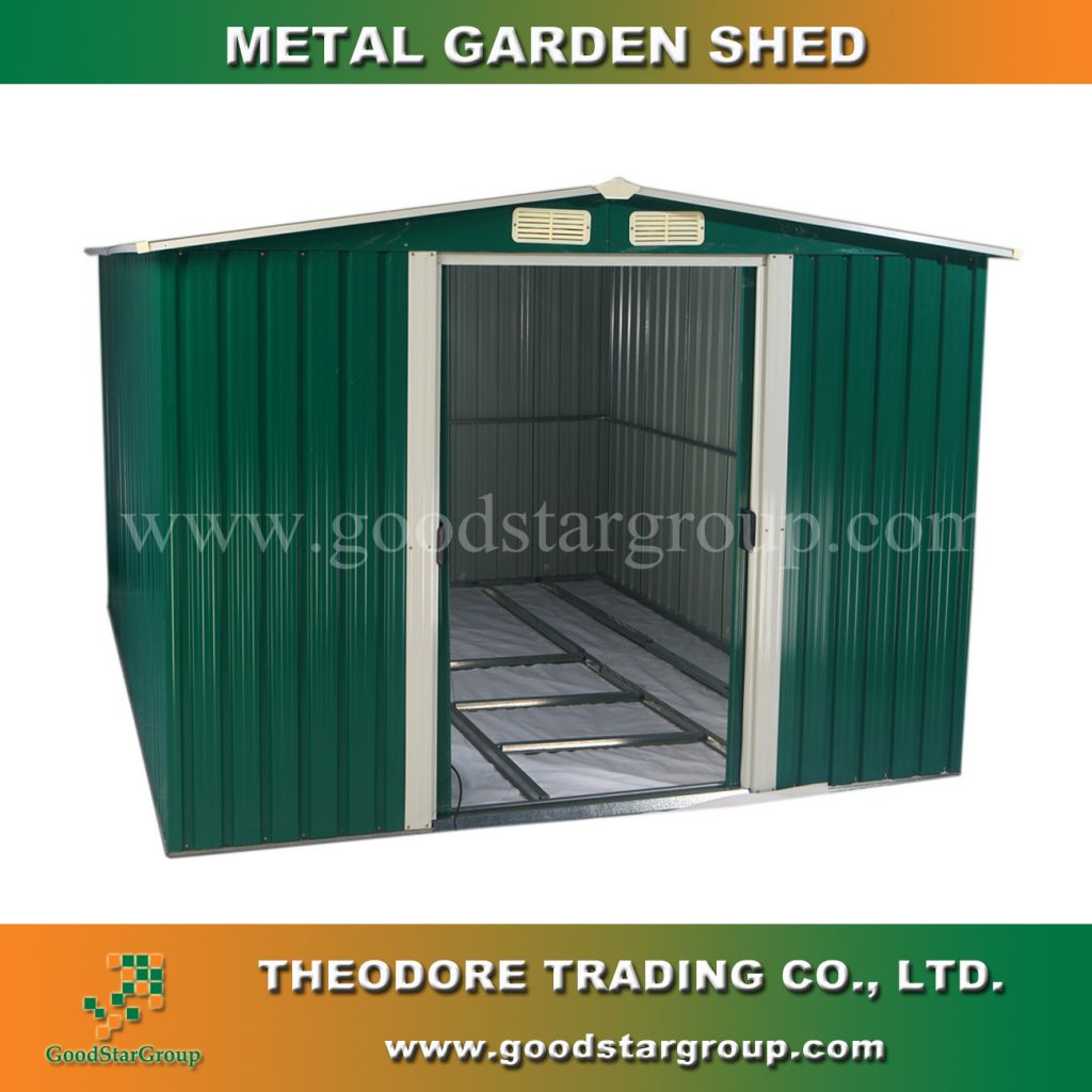 Good Star Group Metal Garden Shed Apex Roof 6x8ft outdoor backyard storage shed kits a-frame roof shed gable shed portable steel building