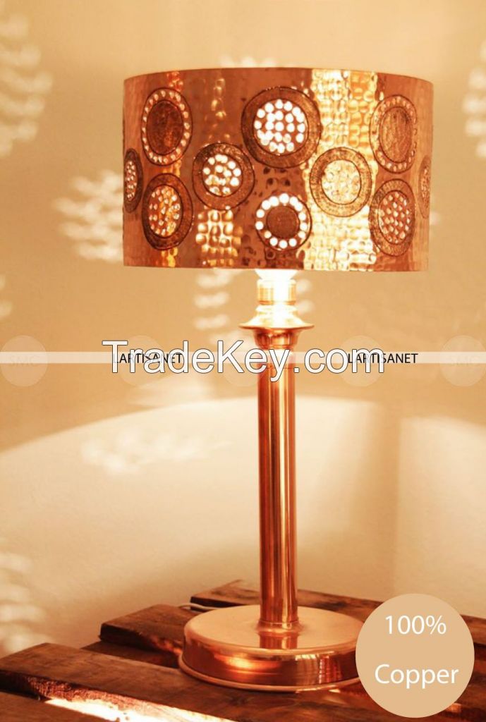 Table Lamp copper - Handmade Lamp Table - Lamp design - Lamp Vintage Table