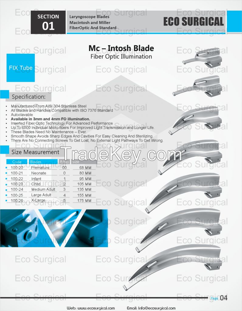 Laryngoscopes Blades and Sets