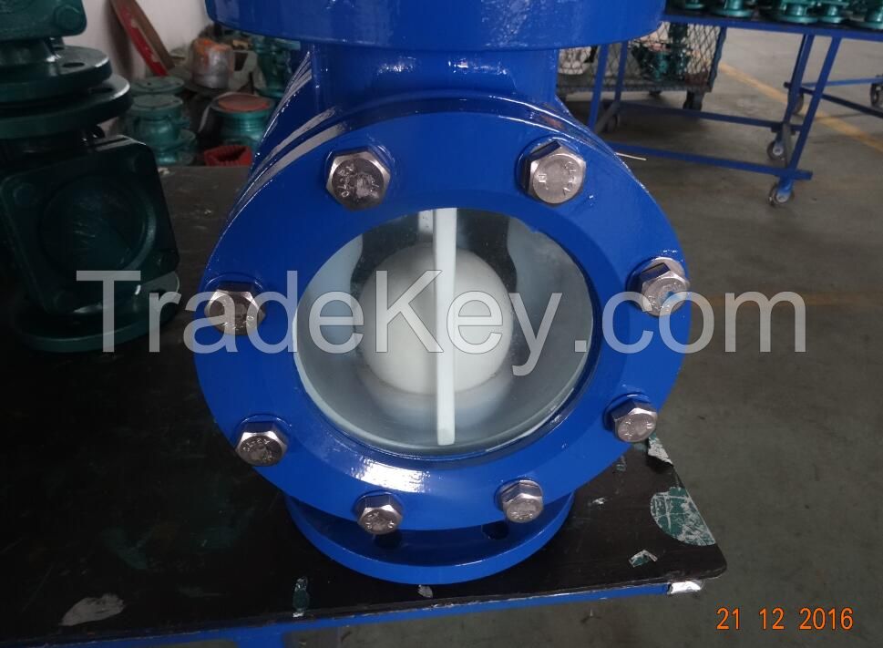 PFA lined sight-glass ball check valve