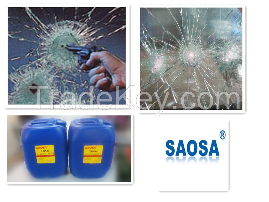 SAOSA UV curing resin for bullet resistant safety laminated glass