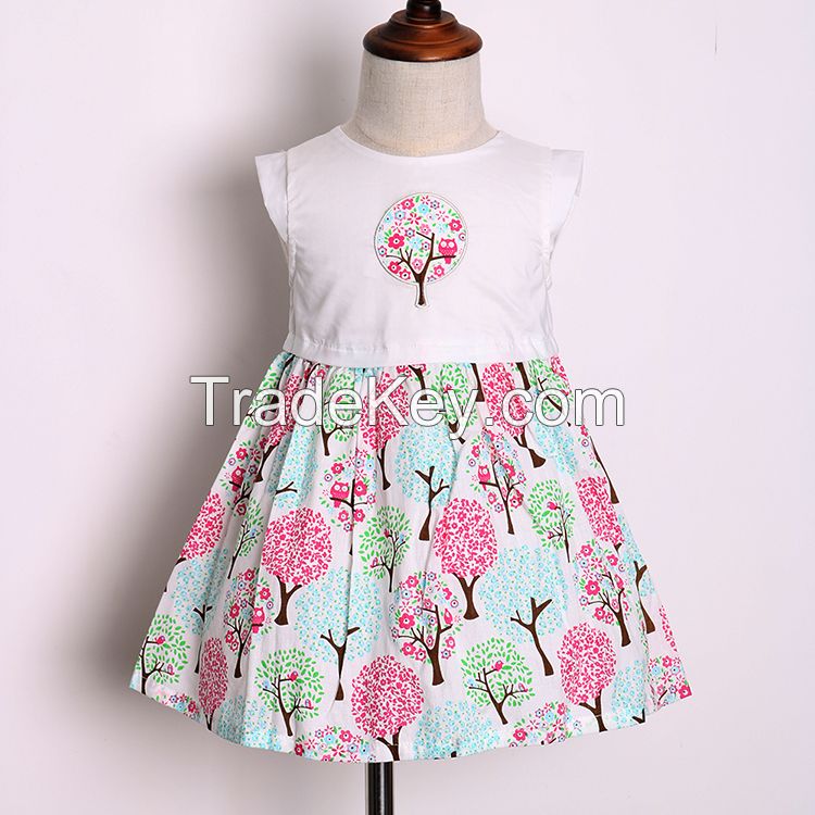 Latest children wear one piece dress stitching designs knee length dress patterns for girls