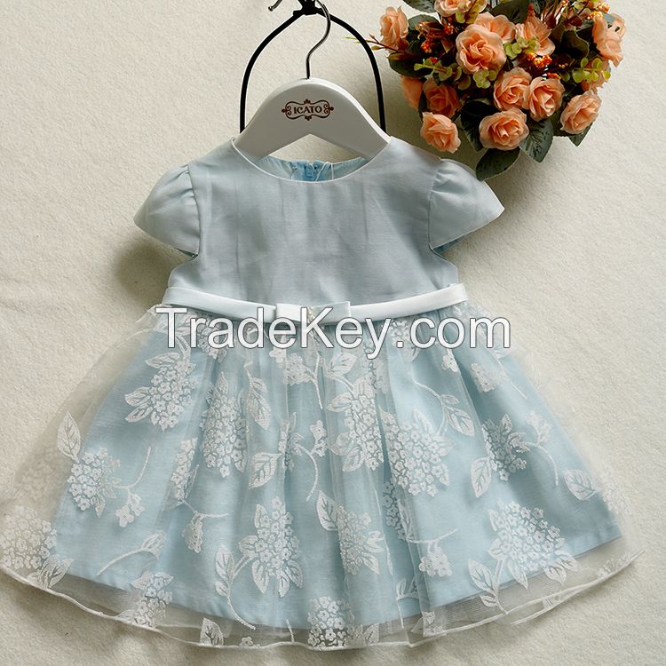 Fashion sample design short sleeve cute baby clothes online school girls dress