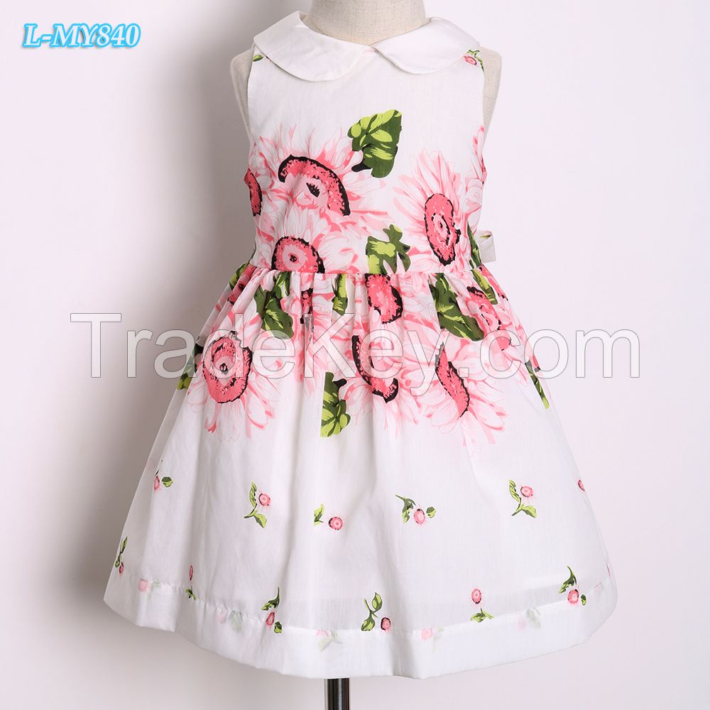 Latest casual sleeveless dress designs birthday dress for baby girl