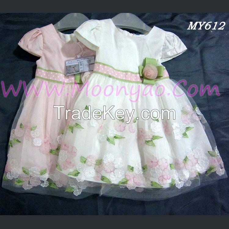 Popular flower girl dresses kids wear hand embroidered dresses