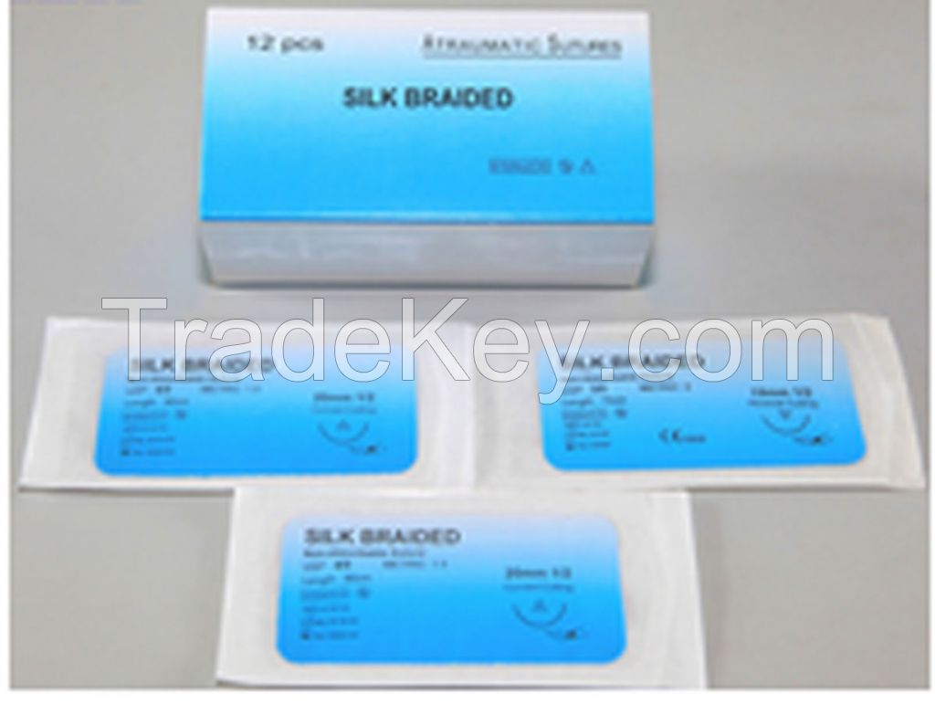 silk suture with needle