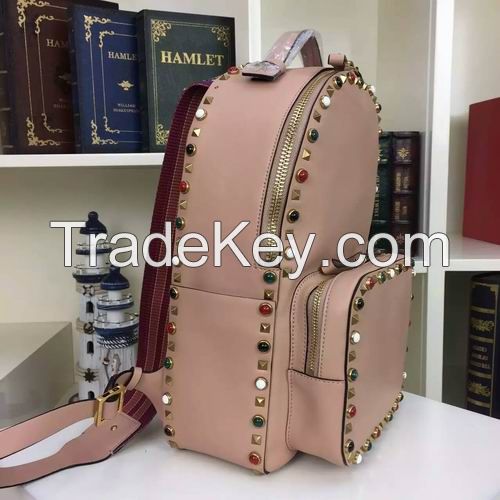 Hot selling fashion designer studded backpack