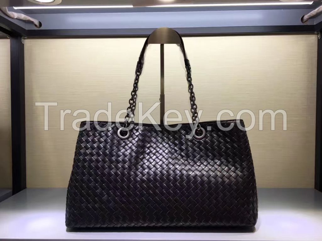 Classic lambskin leather woven bag