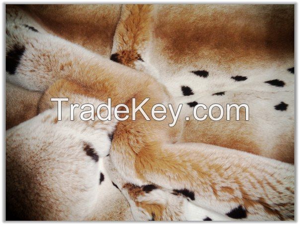 Rex rabbit fur plates in lynx color from LEOSKIN FURS