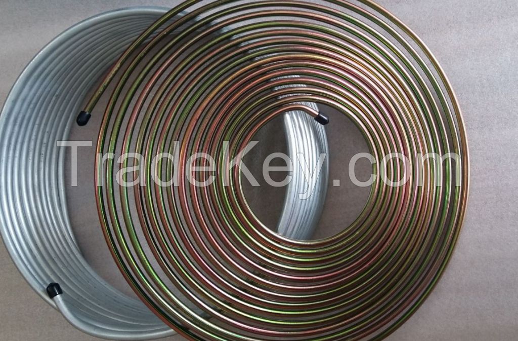 Factory price zinc coated auto brake line double wall carbon steel tubing