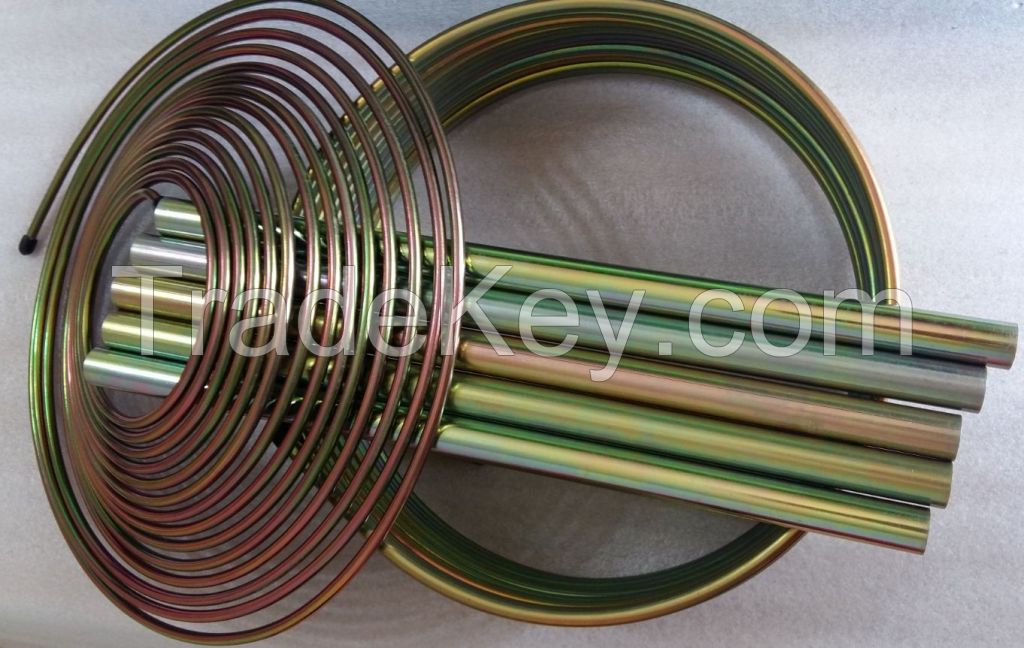 Automotive brake tube parts PVF coated galvanized copper steel pipe