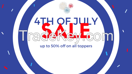 This 4th Of July Get  50% Off  On  Organic Mattress Toppers