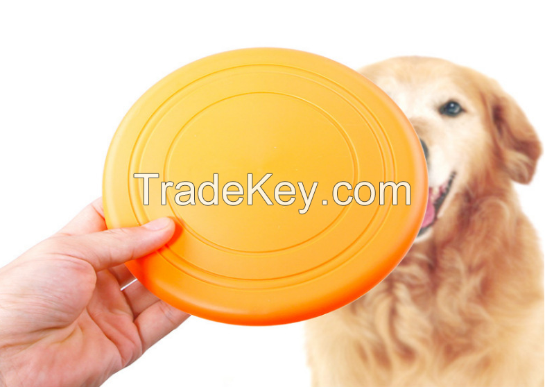 Human and dog game toy silicone circular dog toy frisbee