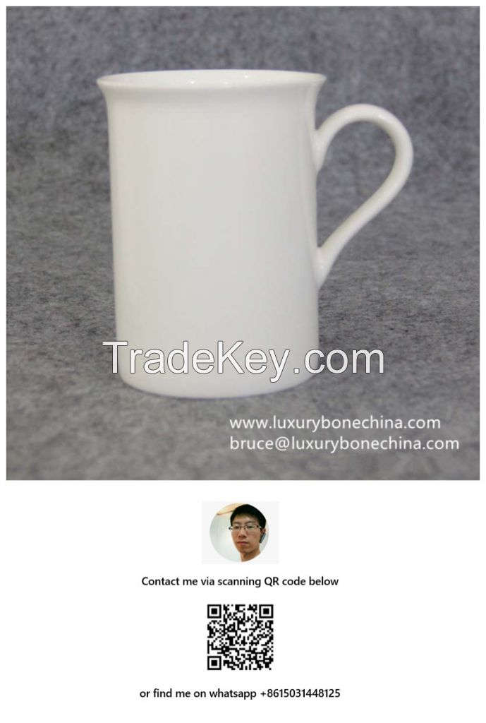 white bone china mugs factory supply on sale