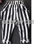 Boy's/Girl's 100% Cotton Woven Vertical Stripe Pants