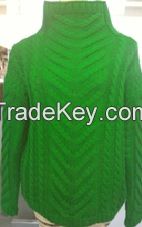 Ladies' 100% Acrylic Knitted Fisherman (cable) Pullover