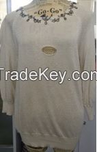 Ladies' 90% Rayon 10% Lurex Knitted Pullover