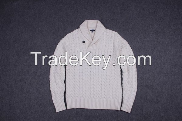 Men's 100% cotton Knitted Cable pattern Pullover