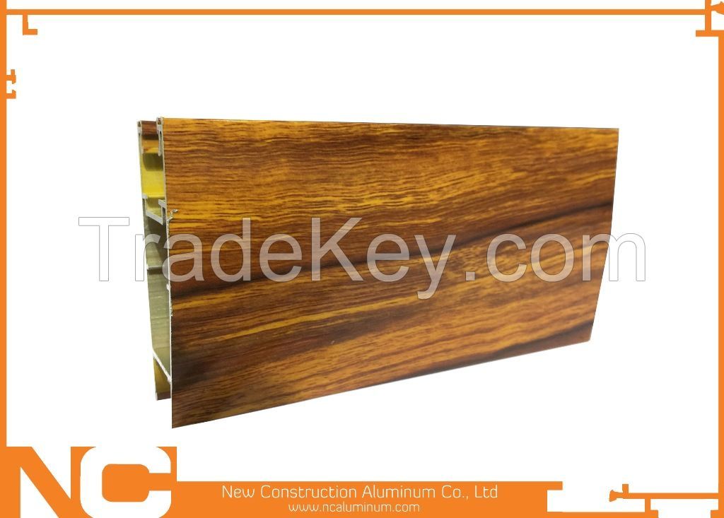 Wood grained aluminum profiles