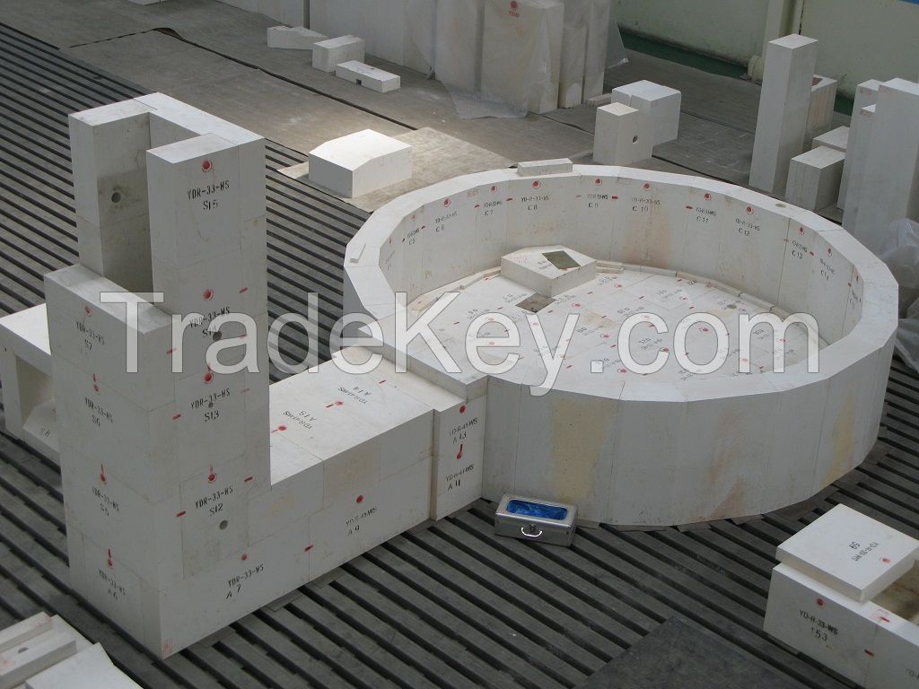 fused cast AZS block refractory to electrical glass furnace
