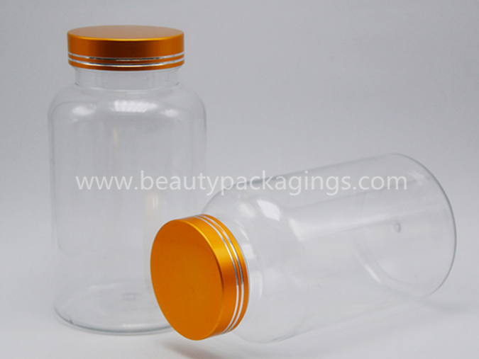 100g Plastic PET Medicine Capsule Bottle With Metallic Cap