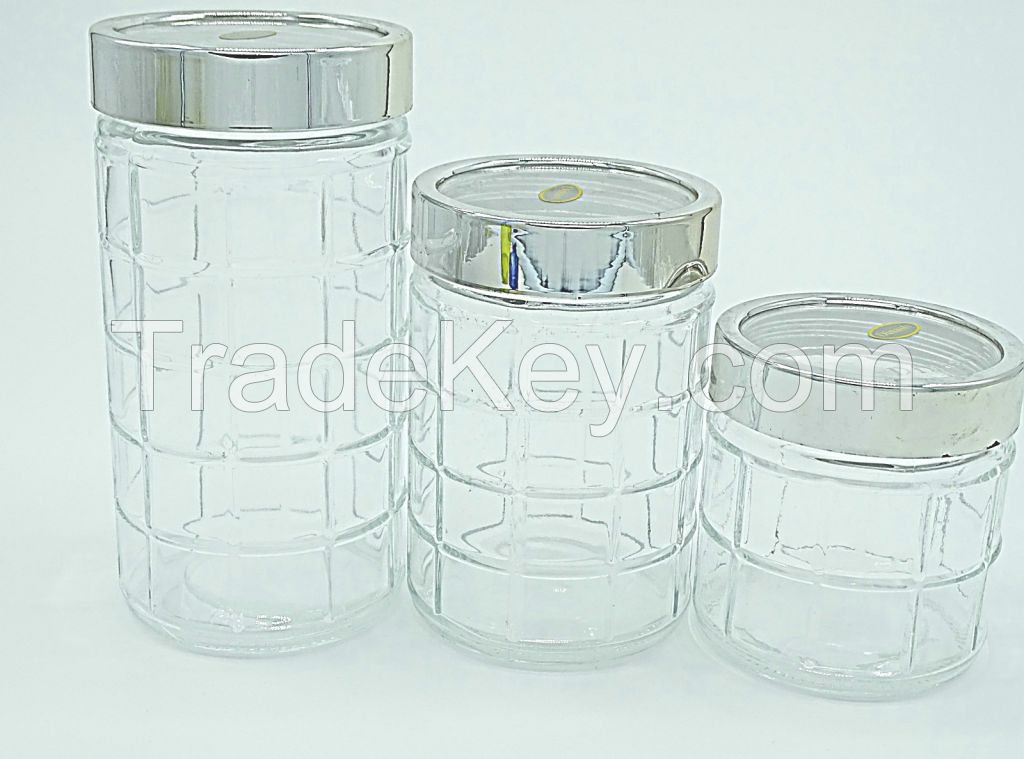 850ml, 1.1L, 1.8L, 2.2LSquare Stylish Screw Glass Storage Jar Kitchen Sweet Containers