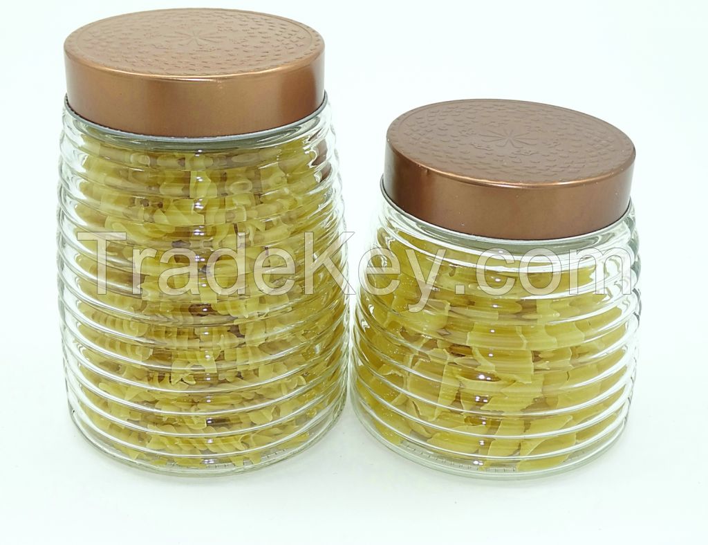 2200ml, 1800ml, 1200mlCopper Screw Retro Glass Food Container Glass Jar