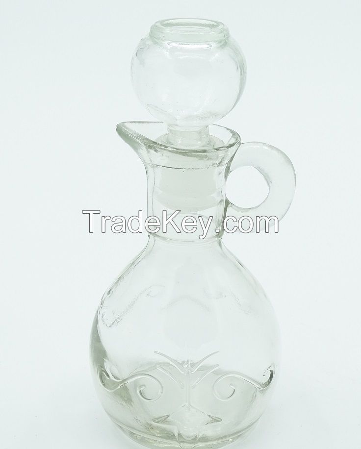 250ml, Kitchen Craft Glass Oil Vinegar Bottle Container Round Stopper