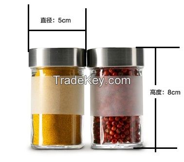 50ml, 80ml, 100ml frost Salt Pepper Shaker Glass Bottle