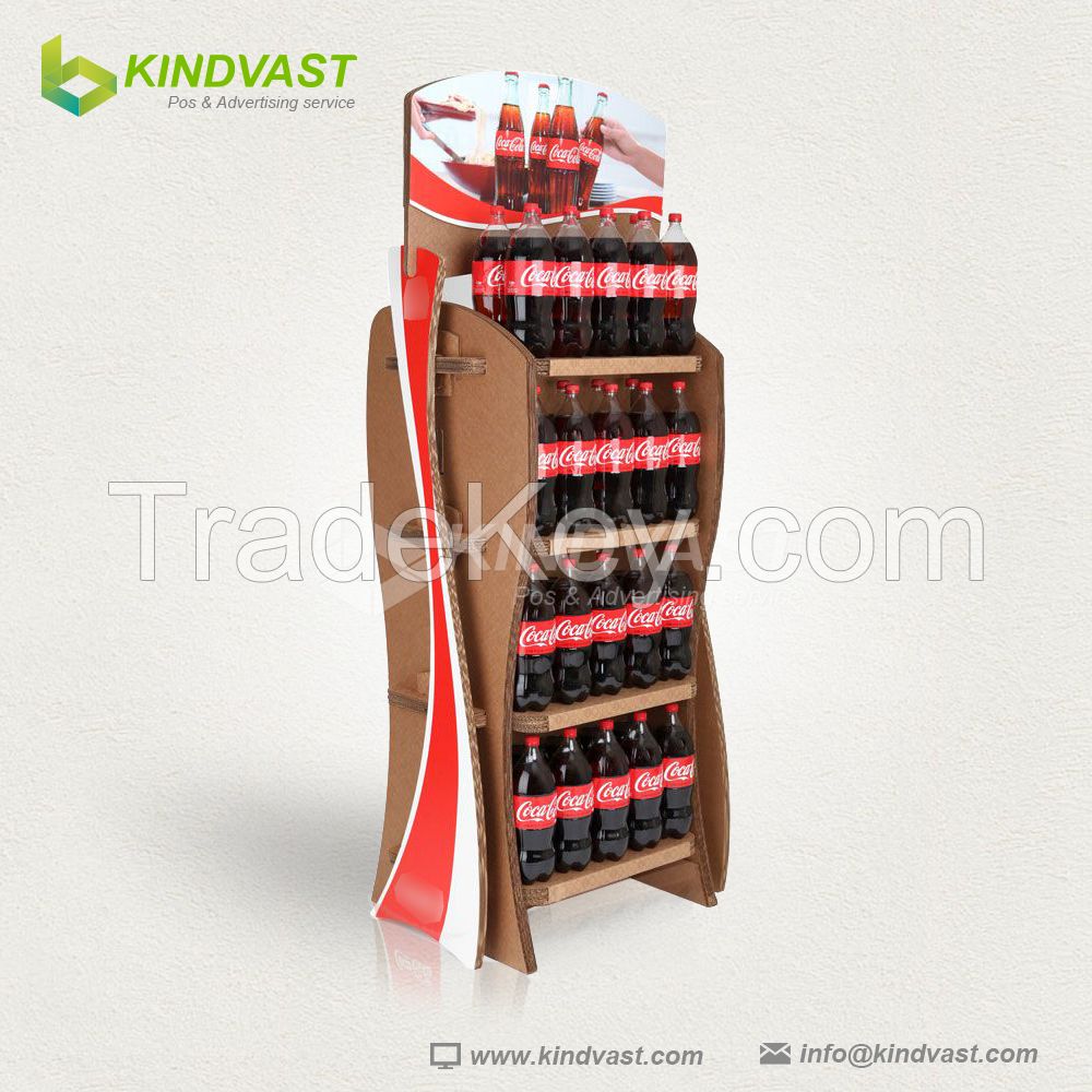Coca Cola New display stand, cheap cost floor shelf display rack