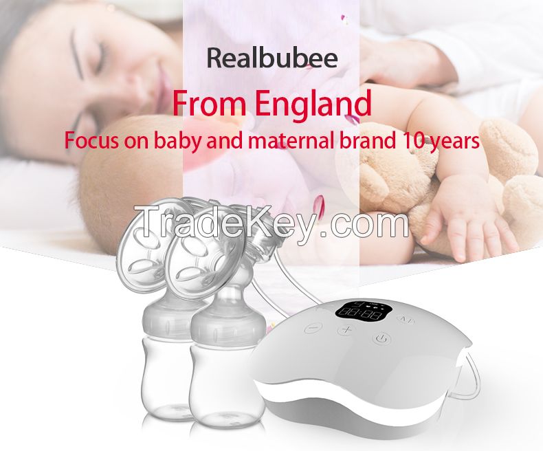 Electric breast pump with luminous host screen and rechargeable lithium battery
