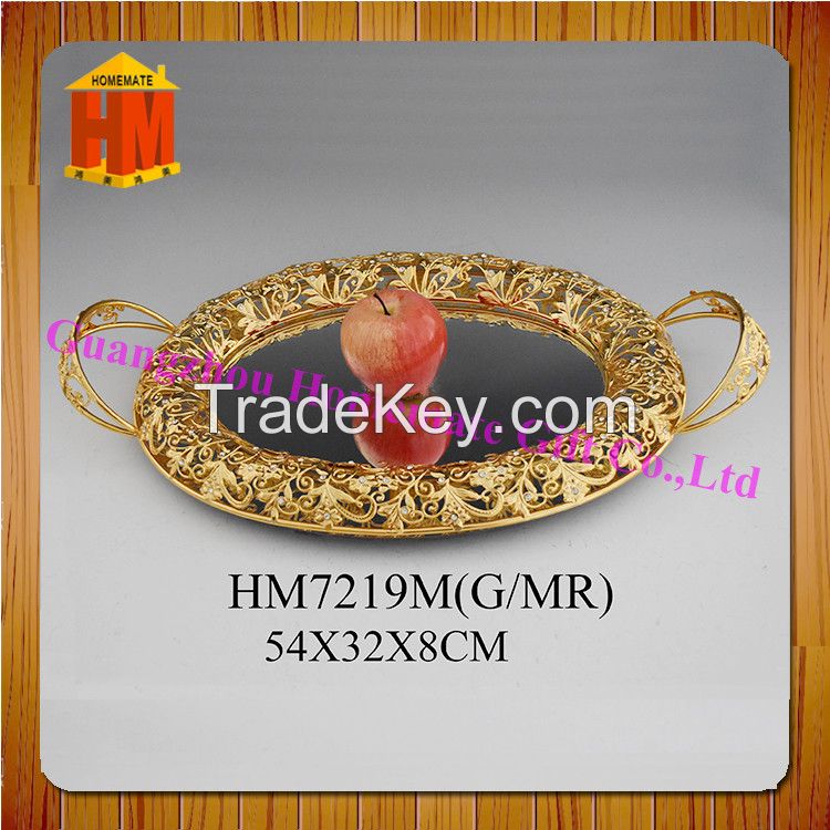 gold color sweet packing tray, fruit tray