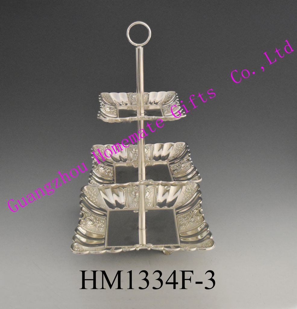 3 layers metal fruit tray for decoration