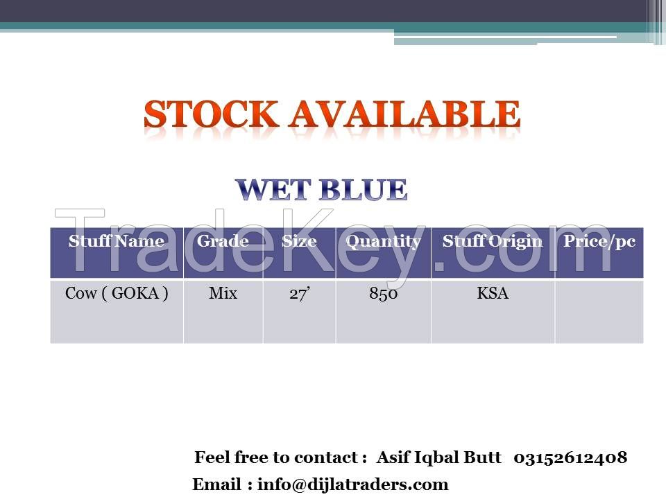 Cow wet blue hides for sale