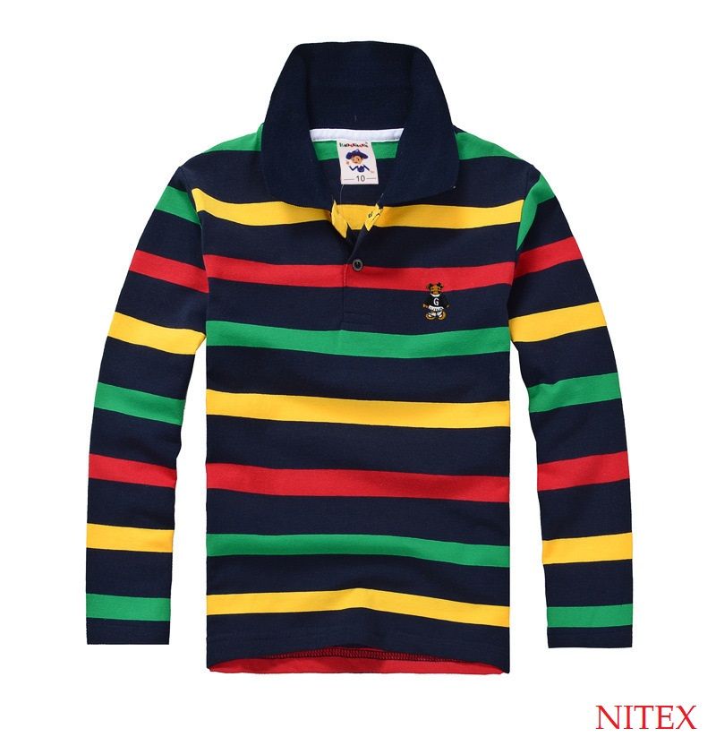 Boy's Long Sleeve Stripe Polo