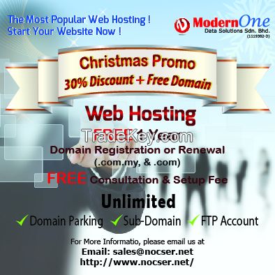 Christmas Promo 30% discount + FREE Domain