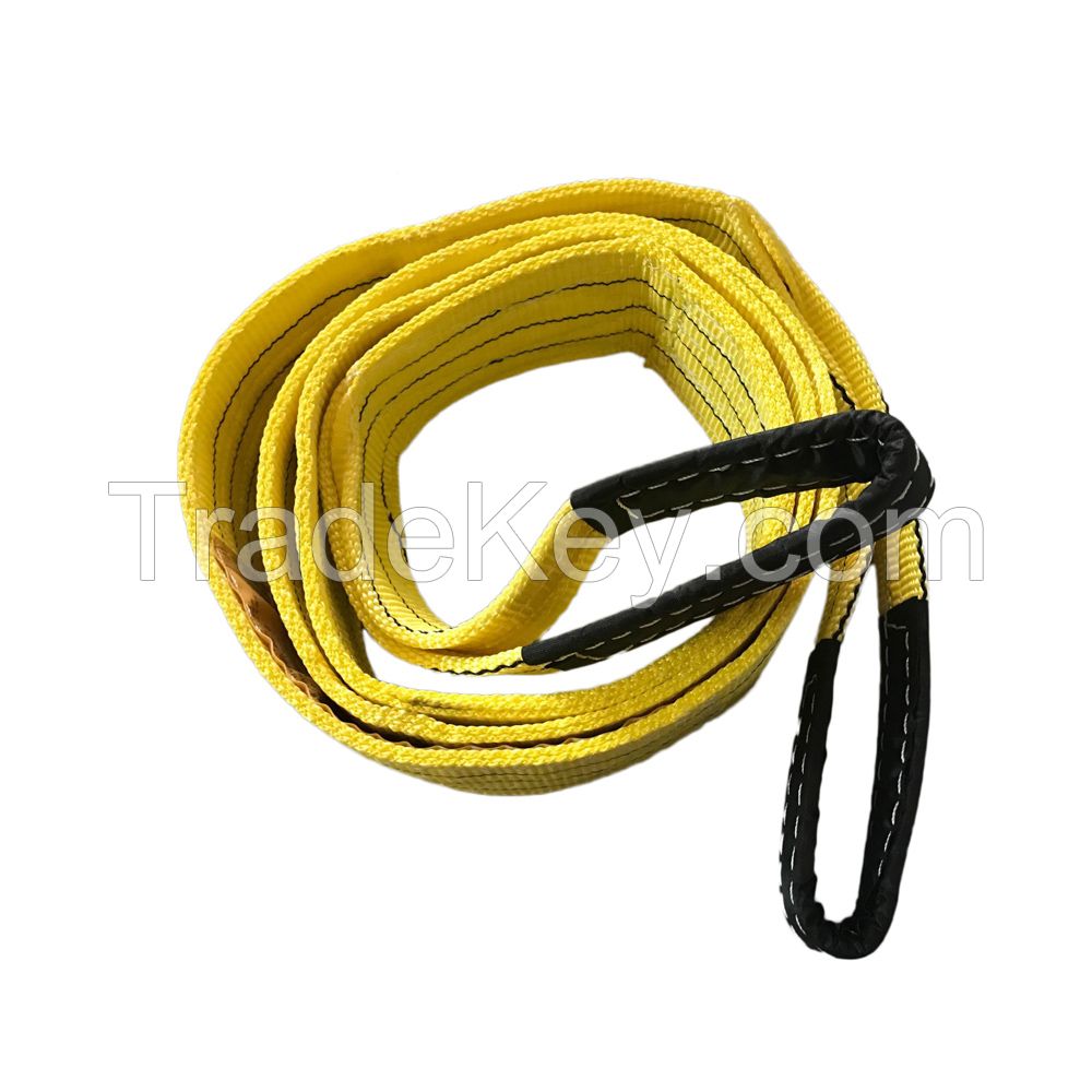 Polyester flat double ply double eyes webbing lifting sling