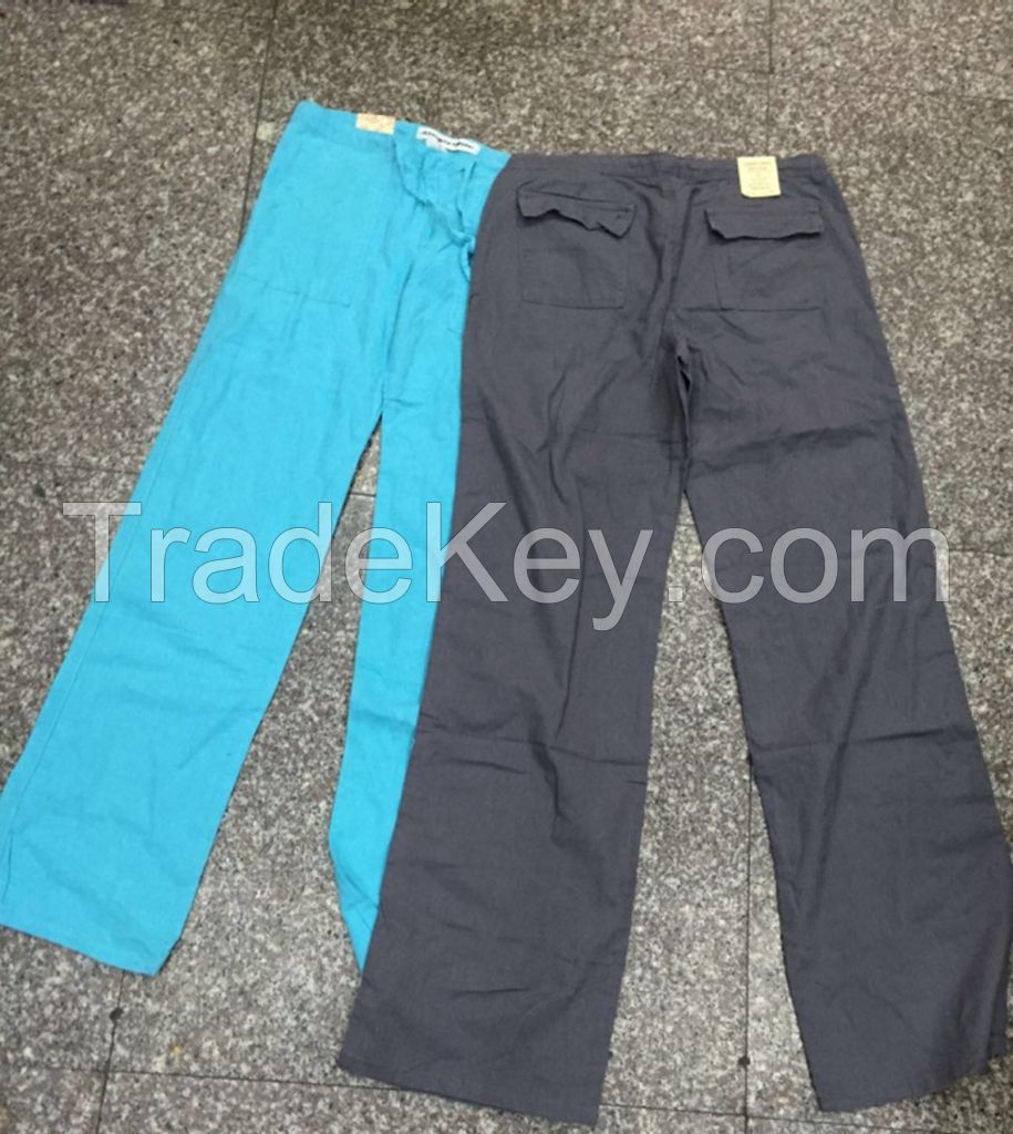 High Quality Stylish Casua In-stock Ladys Linen trousers pants
